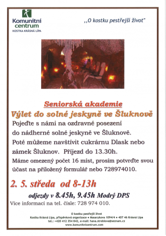Seniorská akademie - Výlet do solné jeskyně ve Šluknově